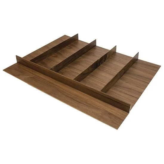 Hafele Fineline Multipurpose Cutlery Tray Insert - Walnut, 27-5/8x22W x 20-13/16x22D x 1-15/16x22H