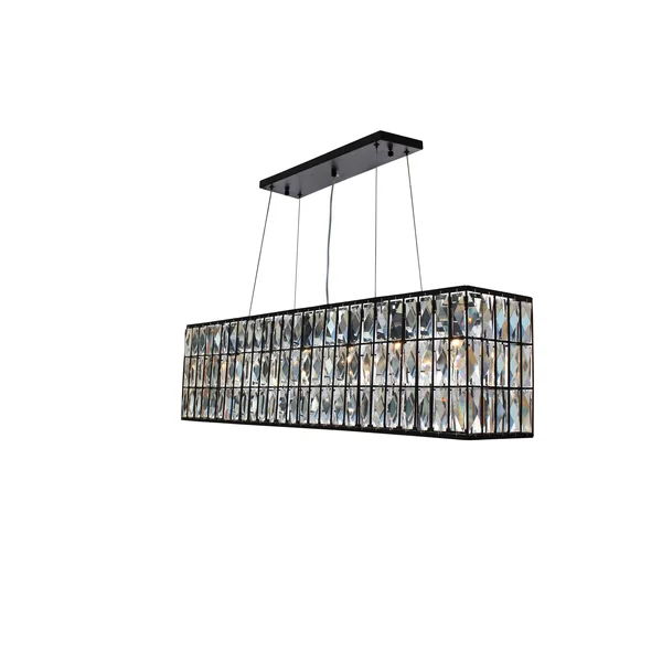 Lightupmyhome The Monroe Rectangular Clear Crystal Chandelier