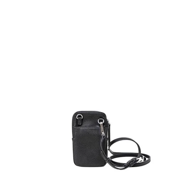 Leather Effect Hanging Coin Purse - Black - U