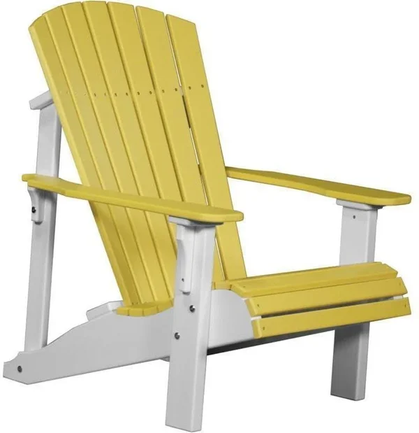 LuxCraft Recycled Plastic Deluxe Adirondack Chair, White