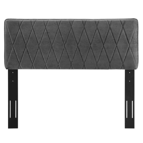 Leila Performance Velvet Twin Headboard Charcoal Modway