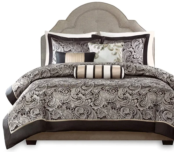 Madison Park Aubrey 12-Piece Comforter Set, Black, Queen