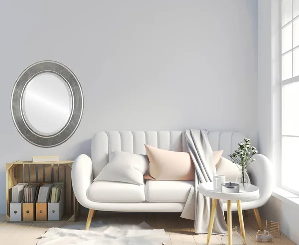 Montreal Framed Oval Mirror - Silver Leaf with Brown Antique