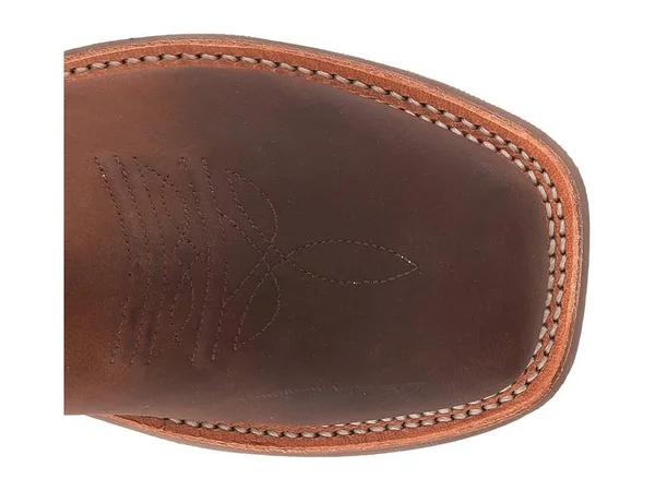 Old West Children's Broad Square Toe Boots - Brown/Neon Orange
