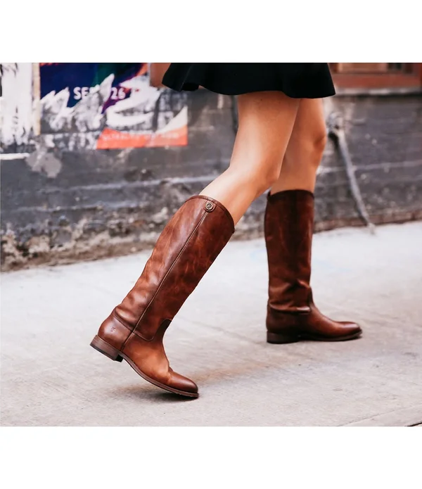 Frye Melissa Button 2 Wide Calf in Cognac - Women's Size 6.5