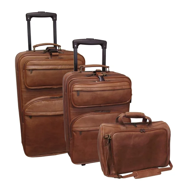 Amerileather Brown Leather 3-Piece Traveler Set