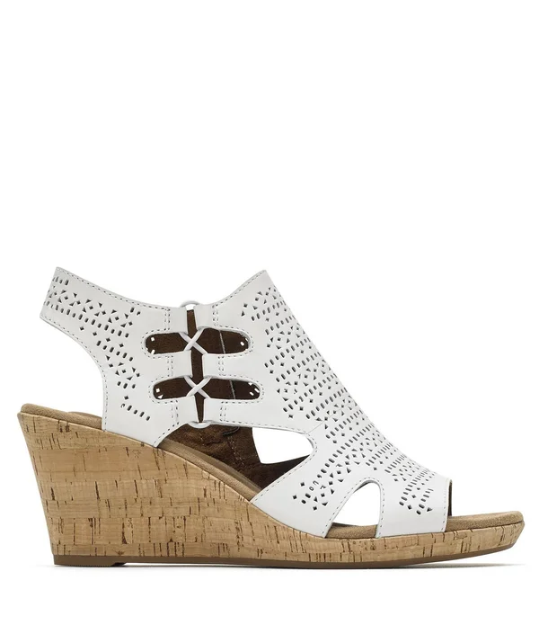 Cobb Hill Women's Janna Perf Shoes - White in Size 6.5