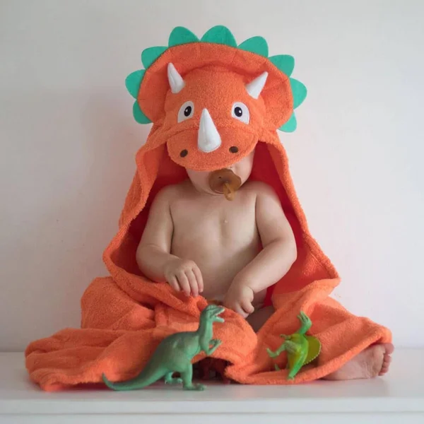 YIKES Twins Dinosaur Hooded Towel