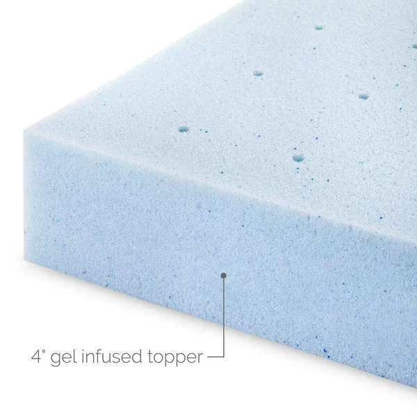 4x22 Memory Foam Mattress Topper Lucid Color: Light Blue - Size: Twin