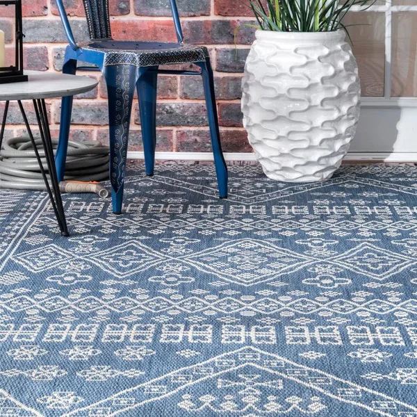 nuLOOM Kandace Outdoor Ivory 10 ft. x 13 ft. Area Rug