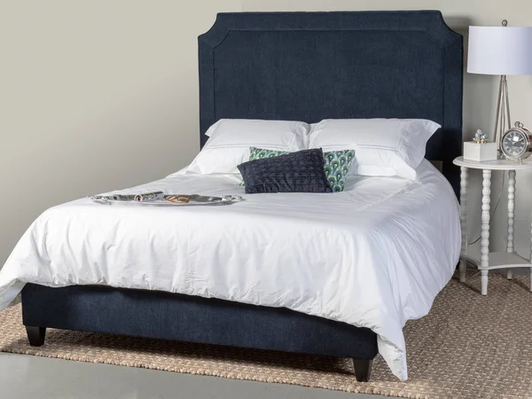 Leffler Home Manor Belgrave Upholstered Navy King Bed Blue