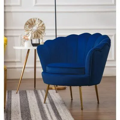 Delvale Tufted Velvet Barrel Chair Mercer41 Fabric: Blue Velvet