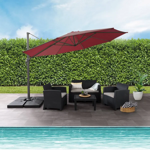 CorLiving Deluxe Offset Patio Umbrella - Orange