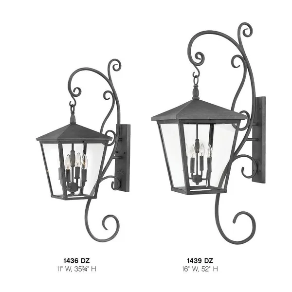 Hinkley Lighting 1436DZ-LL Trellis Outdoor Wall Light - Aged Zinc