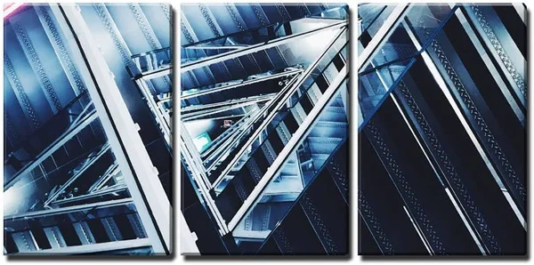 Wall26 3 Piece Canvas Wall Art - Futuristic Technology Concept - Modern Home Decor Stretched and Framed Ready to Hang - 16 inchx