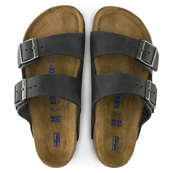Birkenstock Arizona Oiled Leather Sandals - Iron, Size 42