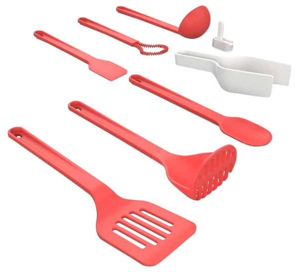 Venn 8 Piece Starter Utensil Set - Red