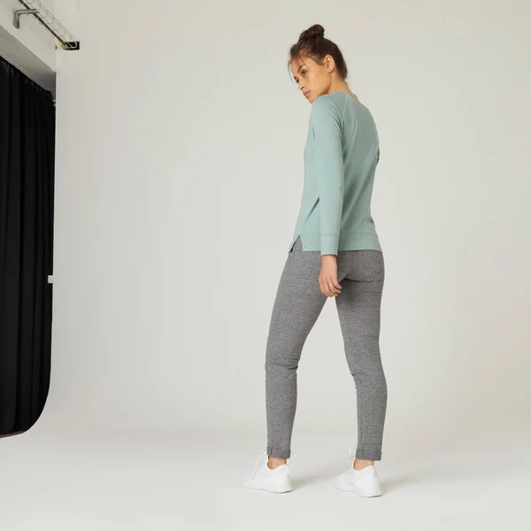 Nyamba Women's 500 - Slim Jogging Pants in Gray, Size W26 L30