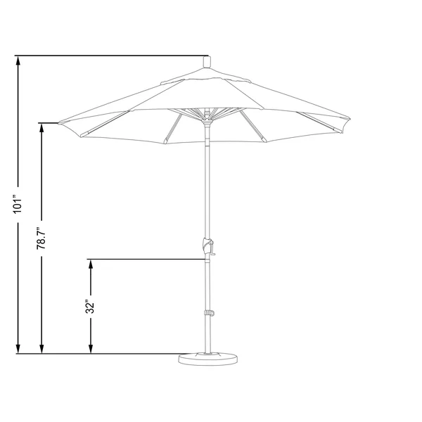 California Umbrella 9 ft. Aluminum Push Button Tilt Market Umbrella