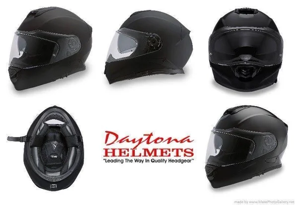 D.O.T. Full Face: Daytona Shadow: Hi-Gloss Black Helmet 2XL
