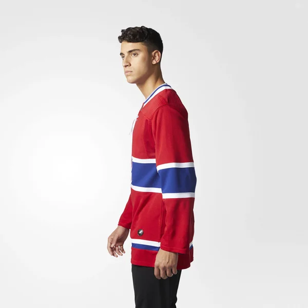 Montreal Canadiens Home 252J Adidas NHL Authentic Pro Jersey 56