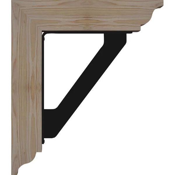 Ekena Millwork 3 1/2 inchw x 20 inchd x 23 inchh Traditional Traditional Ironcrest Smooth BRACKET, Douglas Fir (1 1/2 inchw x 12