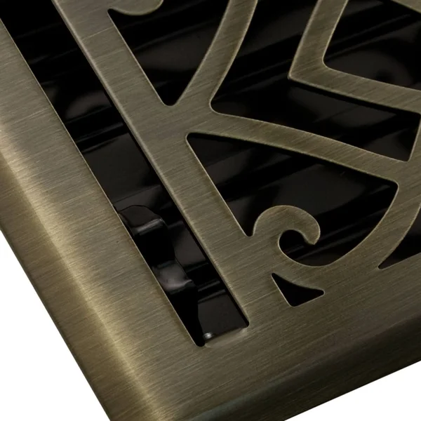Victorian Steel Wall Register - Antique Brass 6x22 x 12x22 (7-1/4x22 x 13x22 Overall) - Signature Hardware 259008