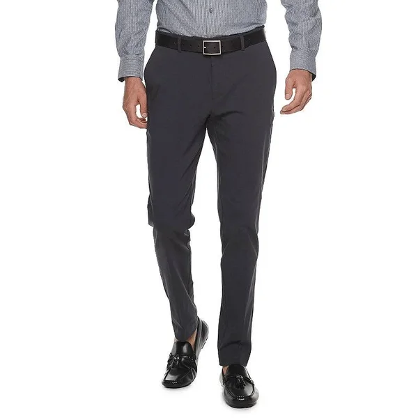 Men's Apt. 9 Extra-Slim Fit Performance Stretch Dress Pants - Size: 29X30, Grey
