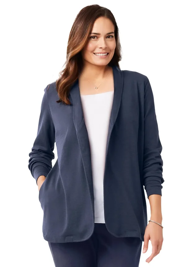 Plus Size Women's 7-Day Knit Jacket by Woman Within in Navy (Size 2X)