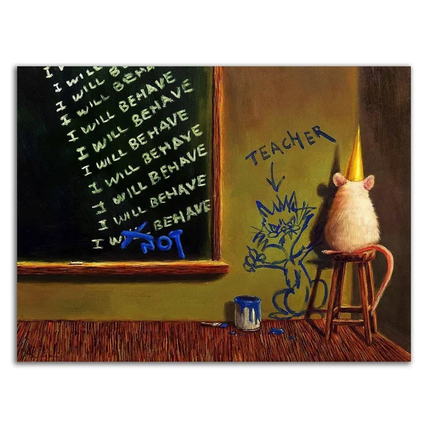 Tangletown Fine Art 18x22 x 24x22 Actions Have Consequences by Lucia Heffernan Print on Canvas