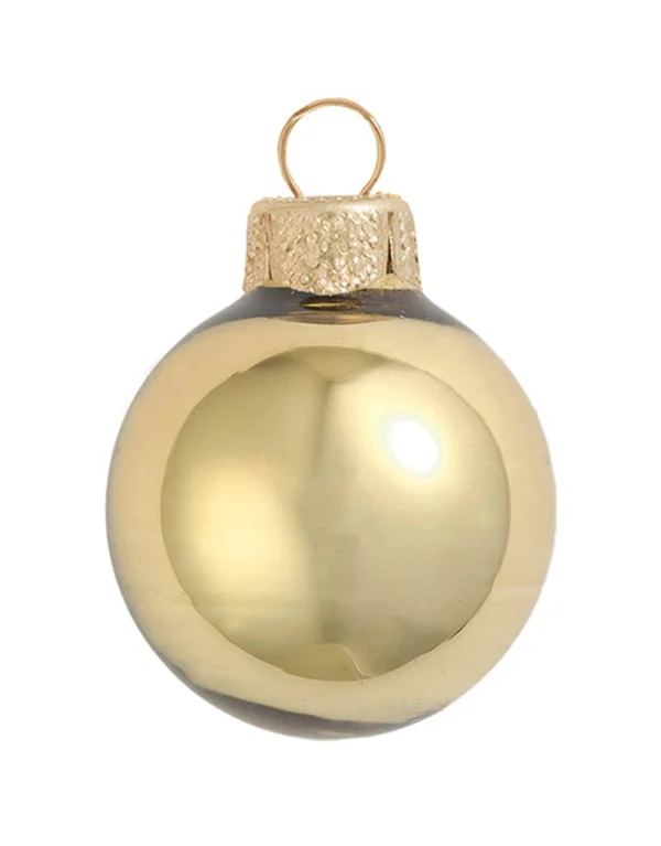40ct Shiny Antique Gold Glass Ball Christmas Ornaments 1.5x22 (40mm)