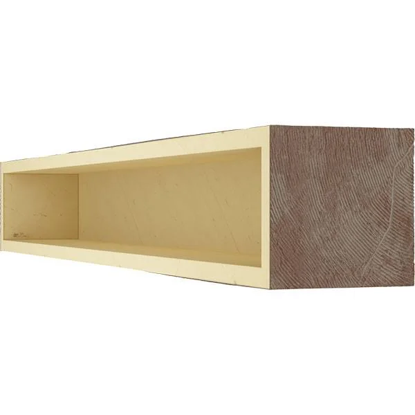 Ekena Millwork MANURS04X08X84AE 4x22H x 8x22D x 84x22W Rough Sawn Faux Wood Fireplace Mantel - Aged Pecan