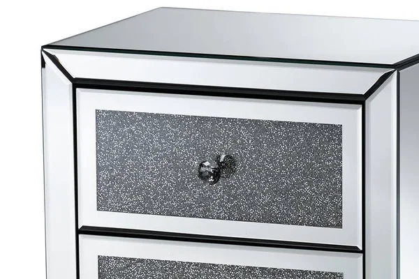 Baxton Studio Talan Contemporary Glam and Luxe Mirrored 3-Drawer Nightstand