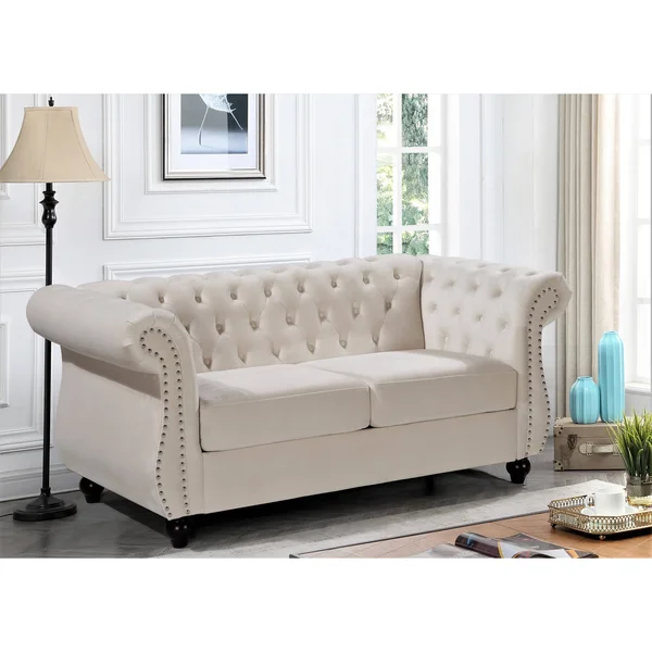Antoinette Chesterfield Loveseat - Black