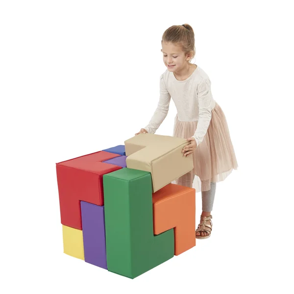 Ecr4kids Softzone Brainy Soft Foam Blocks - Soma Cube Puzzle, Assorted Colors (7-Piece Set)
