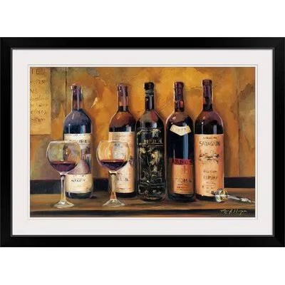 Yves cellar Reds& by Marilyn Hageman Painting Print Fleur De Lis Living Size: 28x22 H x 38x22 W x 1x22 D - Format: Black Framed