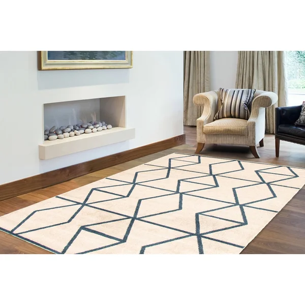 ECARPETGALLERY Modern Living Room Area Rug - 3&11 inch x 5&7 inch, Grey-Dark Brown, Ana, Size: 3&11 x 5&7