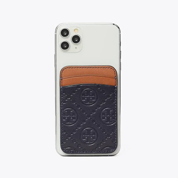 Tory Burch Womens T Monogram Leather Phone Card Pocket