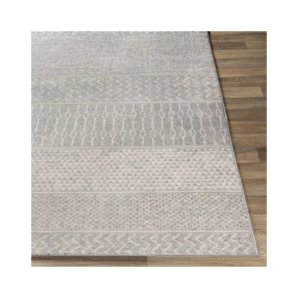 Surya Monaco MOC-2304 Silver Gray Area Rug 5&3x22 x 7&3x22