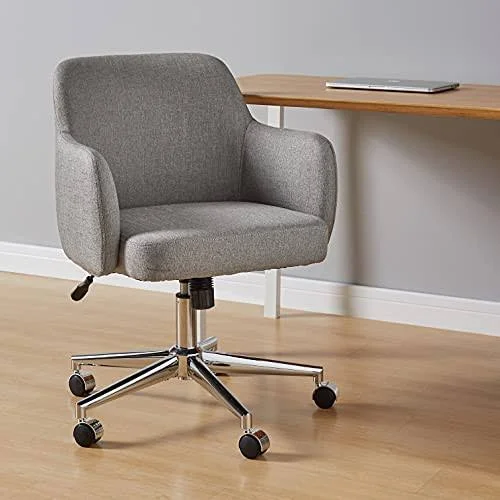 Amazon Basics Twill Fabric Adjustable Swivel Office Chair - Light Grey