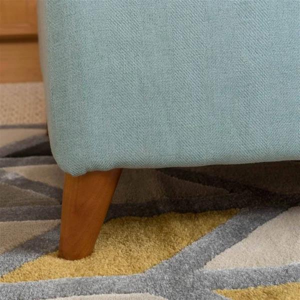 Noble House Harper Light Blue Fabric Storage Ottoman