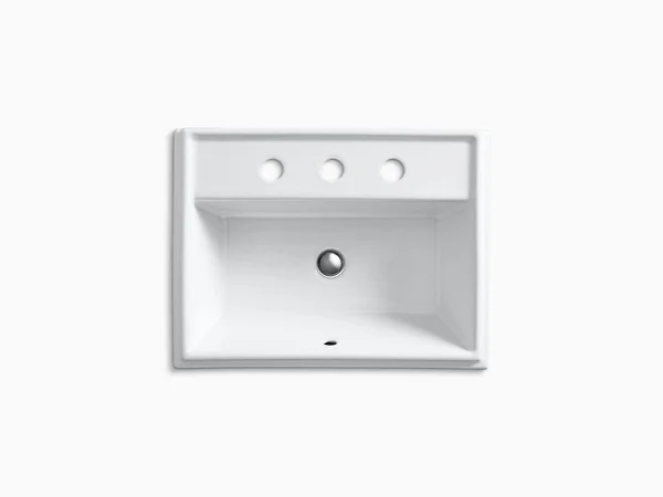 Kohler 2991-8-58 Tresham Rectangular Drop-In Bathroom Sink with 8x22 Widespread Faucet Holes - Thunder Grey
