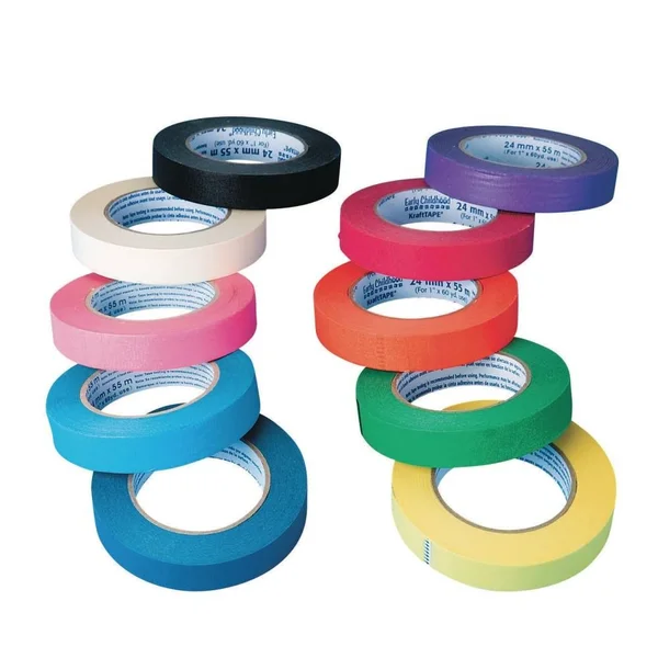 Ecr4kids 1in Colorful Craft Tape Roll 10-Piece - Assorted