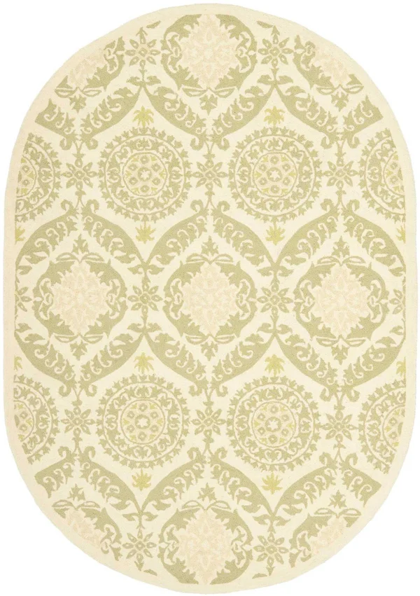 Safavieh Chelsea HK356C 7&6x22 x 9&6x22 Oval Beige - Green Rug