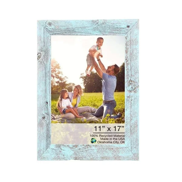 Pier 1 Rustic Picture Frame Blue 12x22 x 13x22 - Wood