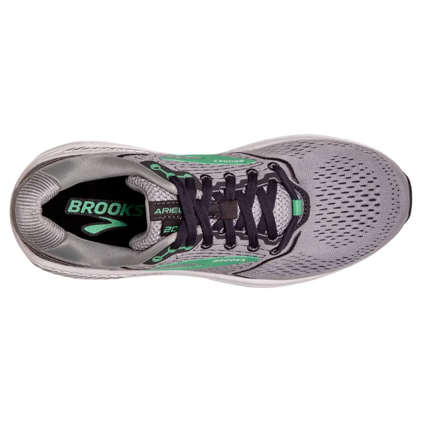Brooks Women's Ariel &20 Alloy/Blackened Pearl/Green, 7, 2E