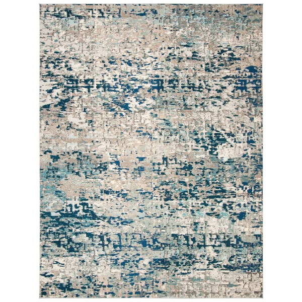 Safavieh Madison Loane Modern Abstract Rug - 2&2x22 x 14& Runner - Black/Gold
