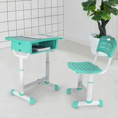 Kids Desk and Chair Set - Height Adjustable Children School Study Desk with Storage Drawer for Boys Girls Zoomie Kids Top