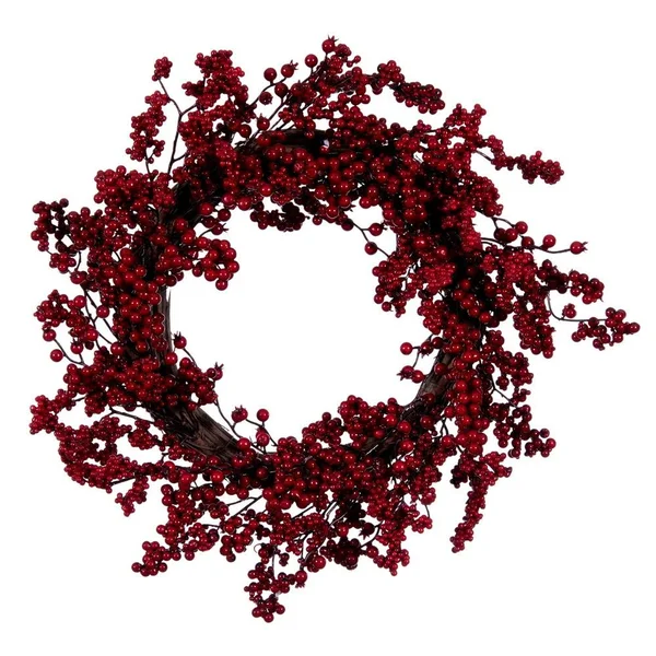 Vickerman EH210122 24 in. Berry Wreath Red - 24 x 24 x 3 in