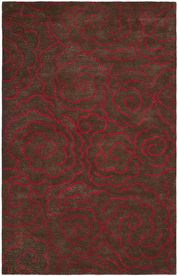 Safavieh Soho Rug SOH812D Chocolate - Red, 7& 6x22 x 9& 6x22